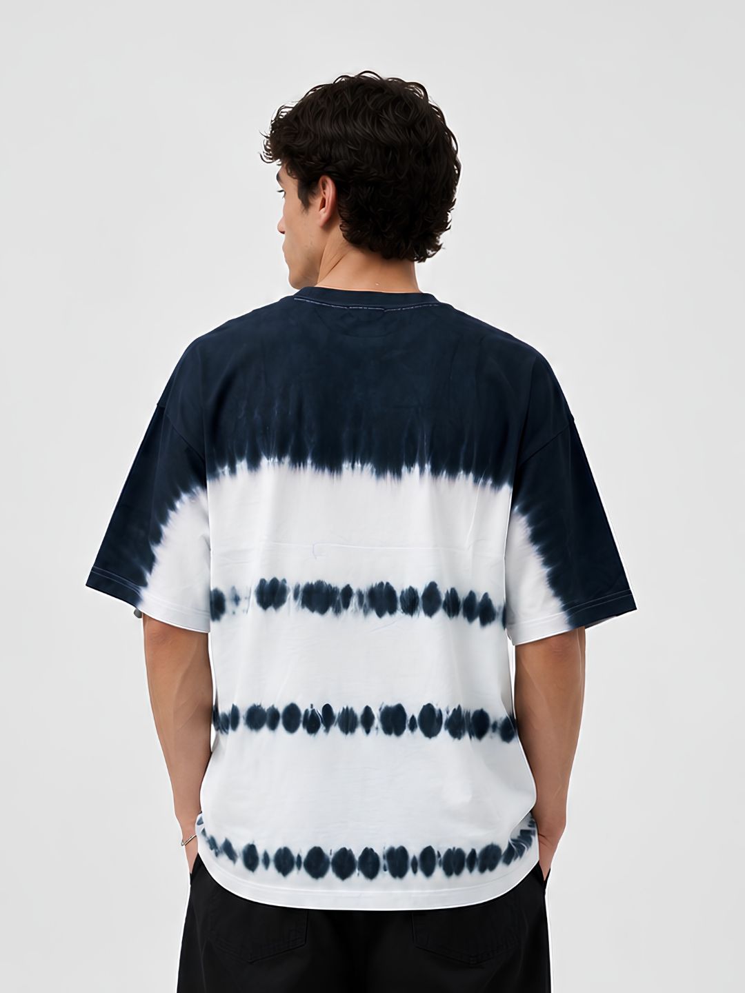 Men's Black Retro Wash Graphic Printed Oversized T-Shirt