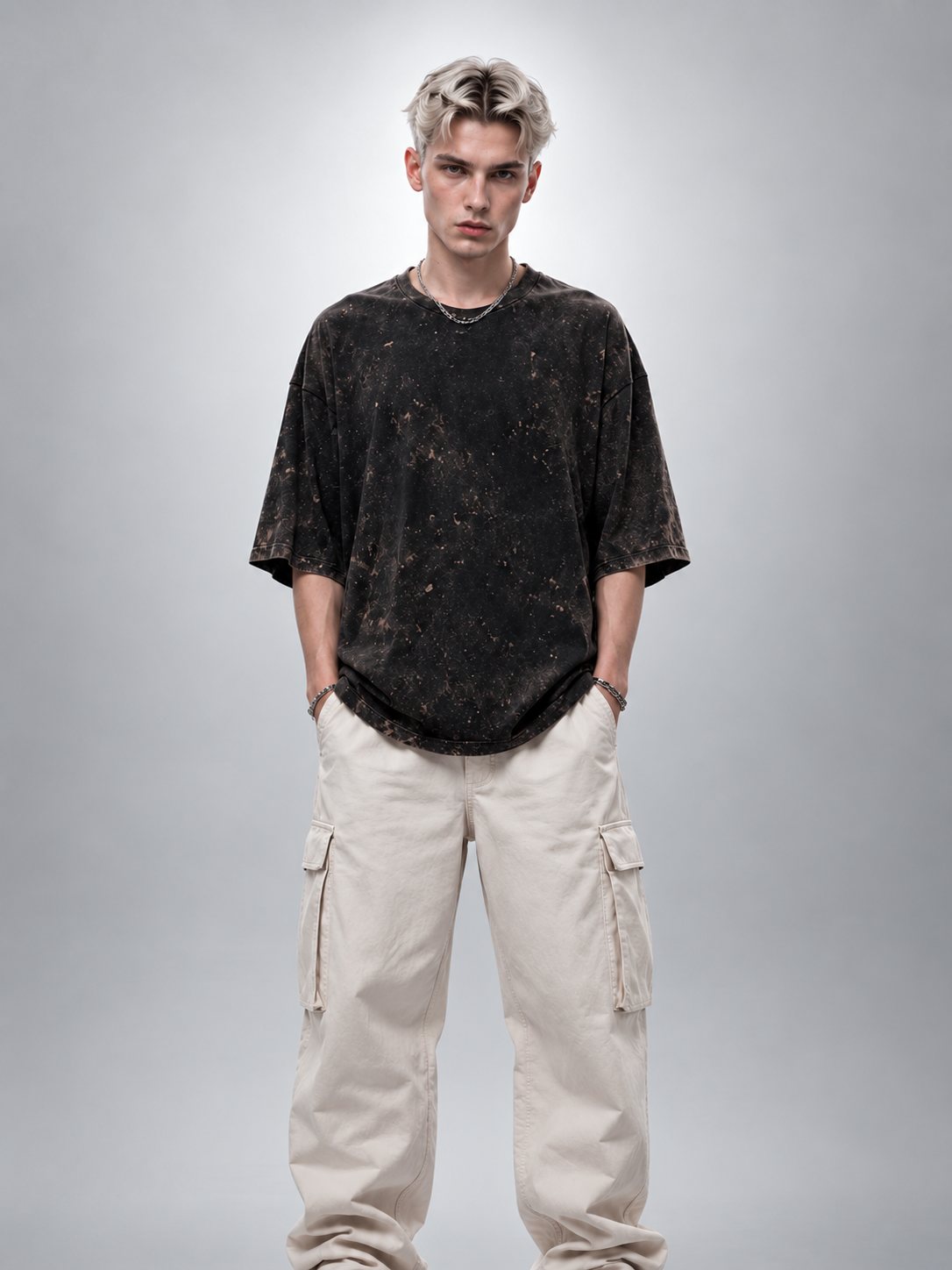 Evolve Men Retro Wash Printed Oversized T-Shirt