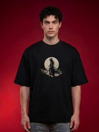 Shadow of Resolve Men's Printed Oversized T-Shirt – Black