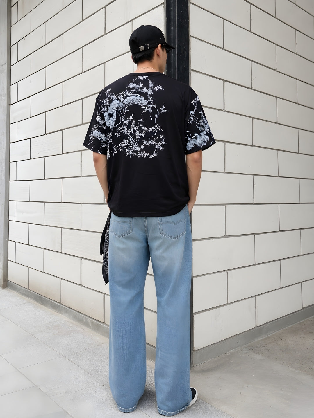 Mandala Roots Men's Premium Oversized T-Shirt – Black