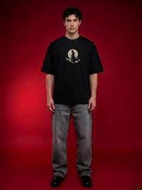 Shadow of Resolve Men's Printed Oversized T-Shirt – Black