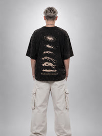 Evolve Men Retro Wash Printed Oversized T-Shirt