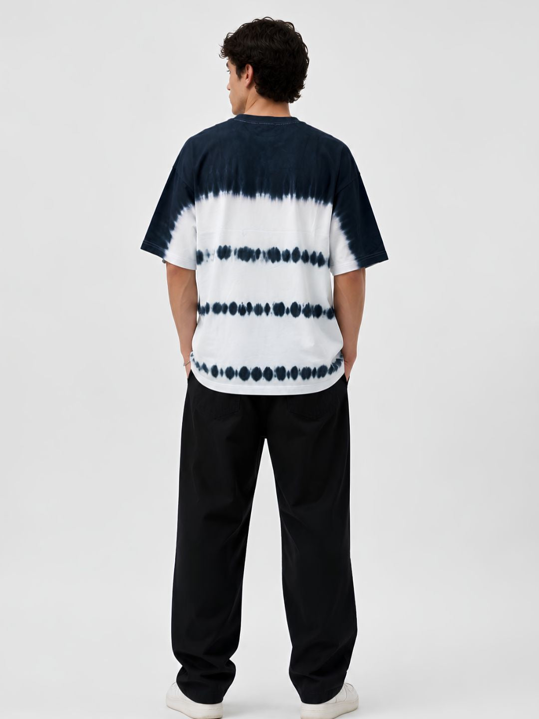 Men's Black Retro Wash Graphic Printed Oversized T-Shirt