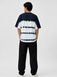 Men's Black Retro Wash Graphic Printed Oversized T-Shirt