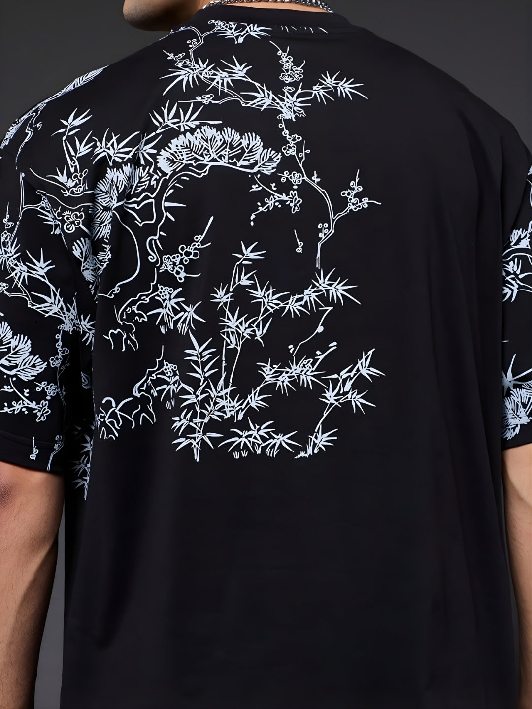 Mandala Roots Men's Premium Oversized T-Shirt – Black