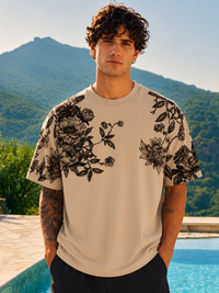 Midnight Bloom Men Premium Oversized T-Shirt
