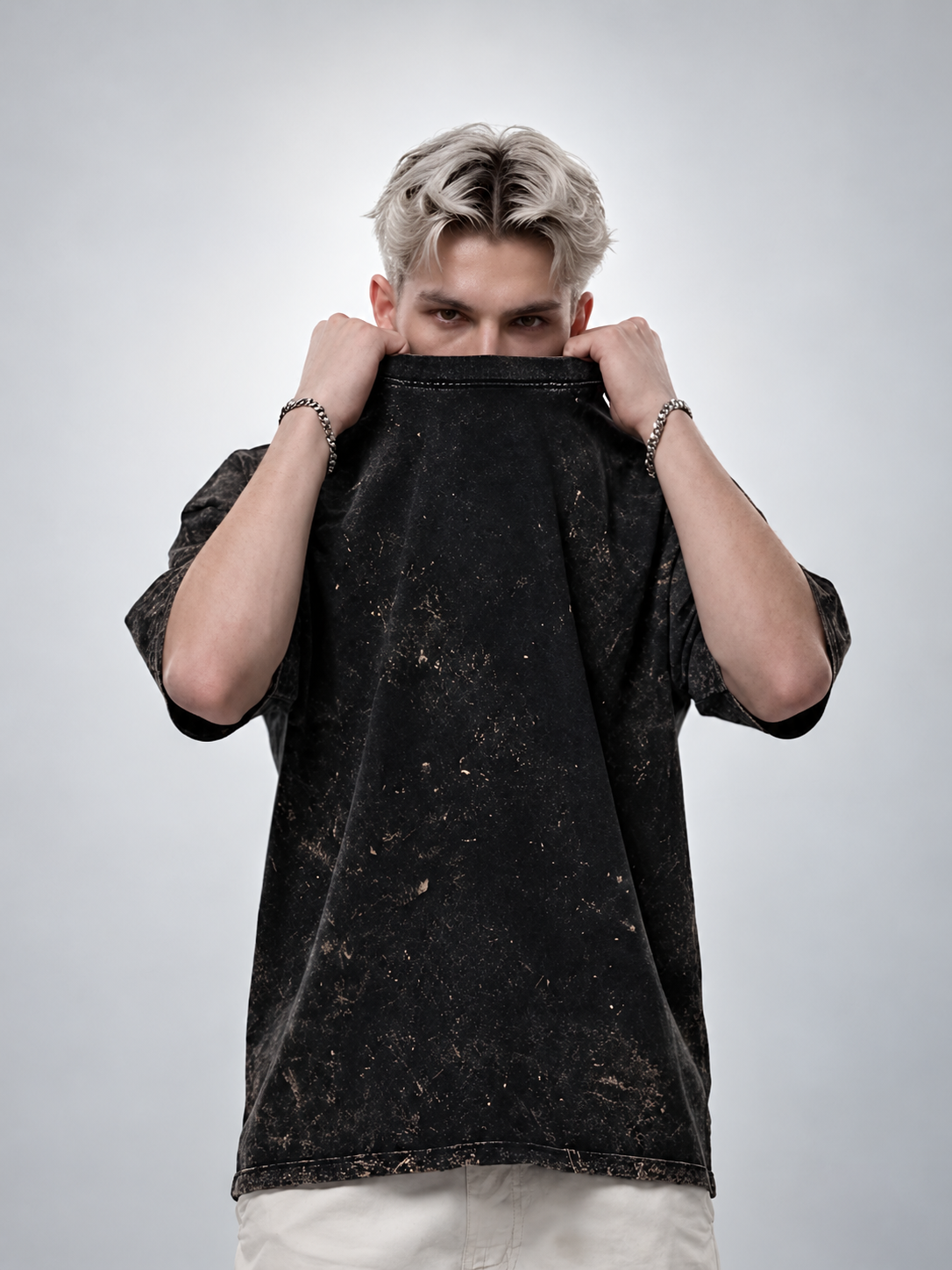 Evolve Men Retro Wash Printed Oversized T-Shirt