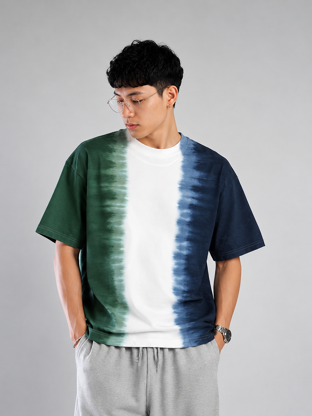 Men's Retro Wash Tie-Dye Oversized T-Shirt