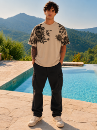 Midnight Bloom Men Premium Oversized T-Shirt
