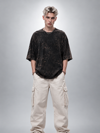 Evolve Men Retro Wash Printed Oversized T-Shirt